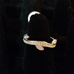 Rhinestone Faux Diamond Vine Design Around Ring